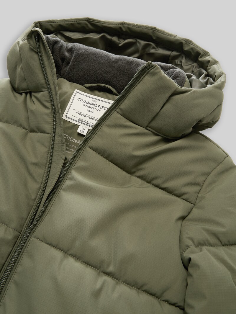 Tom Tailor Puffer-Jacke mit abnehmbarer Kapuze - Urban Olive Green