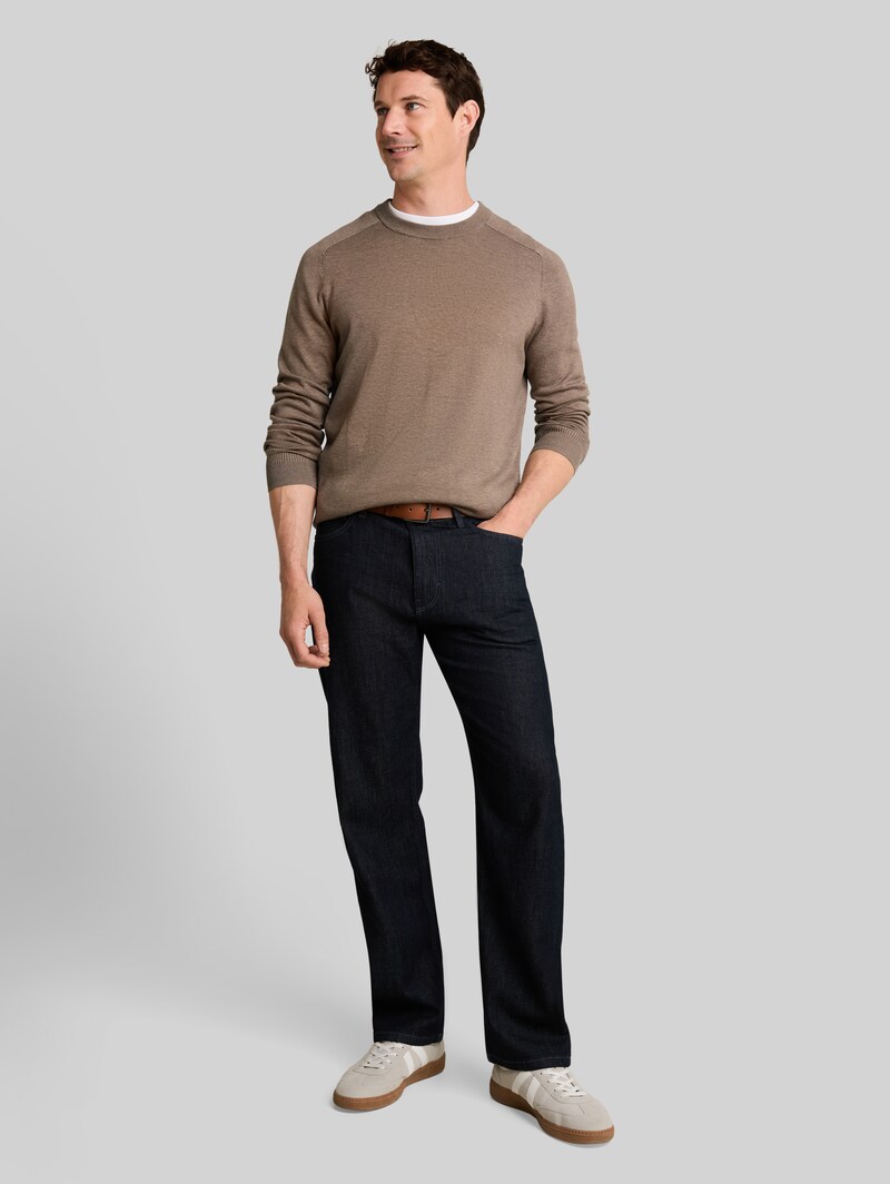 Tom Tailor Strickpullover mit Seidenanteil - Driftwood Taupe