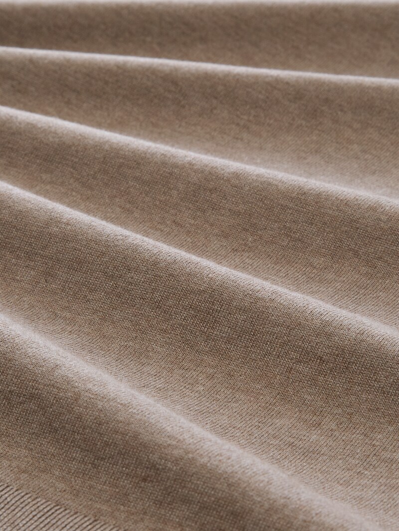Tom Tailor Strickpullover mit Seidenanteil - Driftwood Taupe