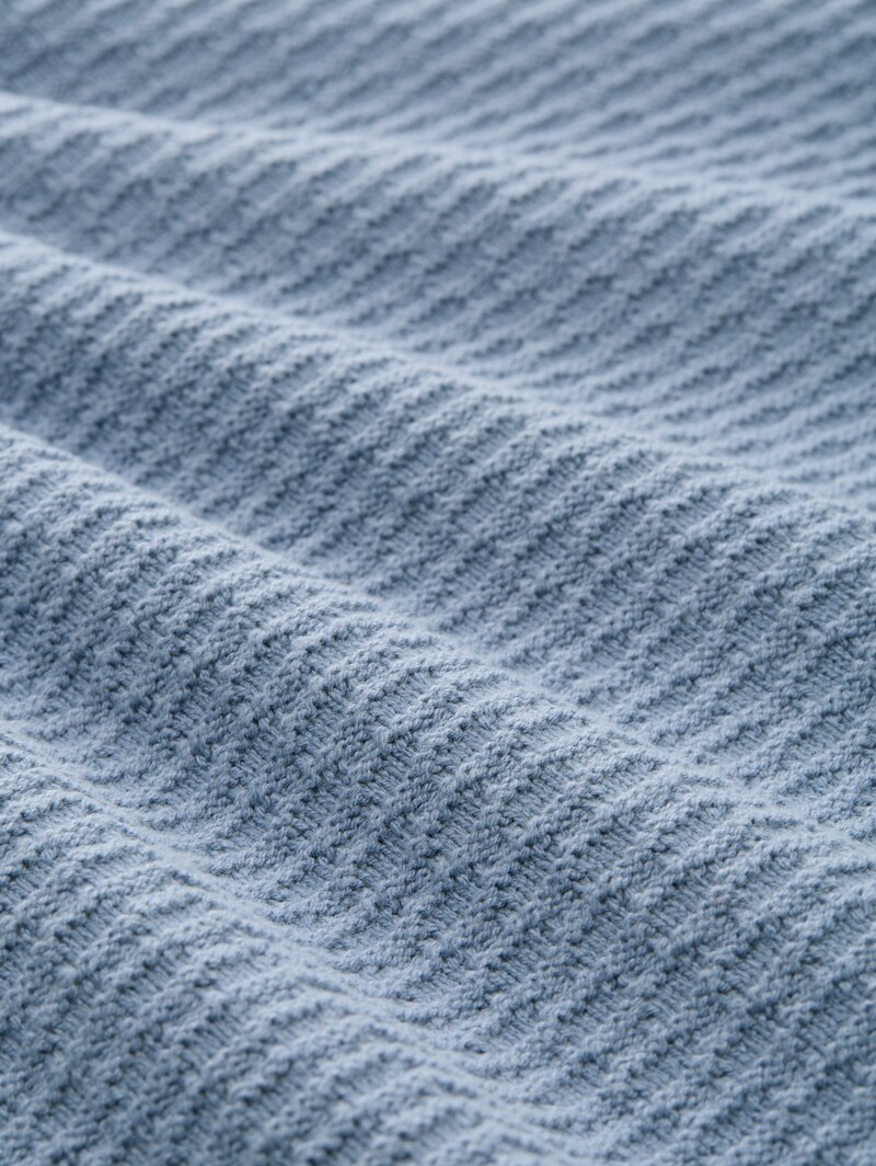 Tom Tailor Strickpullover mit Rundhalsausschnitt - Faded Denim Blue