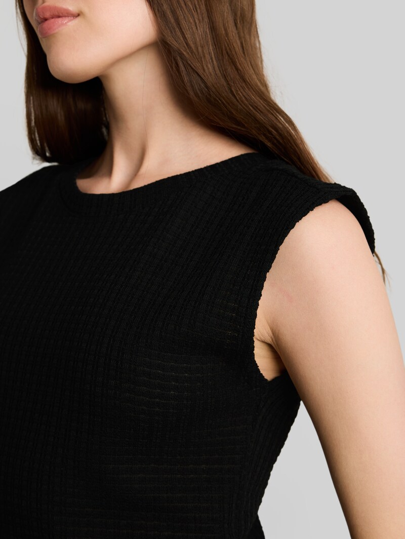 Tom Tailor Fitted Jacquard Midi-Kleid - Deep Black