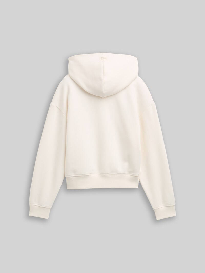 Tom Tailor Hoodie Sweatshirt mit Reißverschluss - Gardenia White Tom Tailor Hoodie Sweatshirt mit Reißverschluss - Gardenia White
