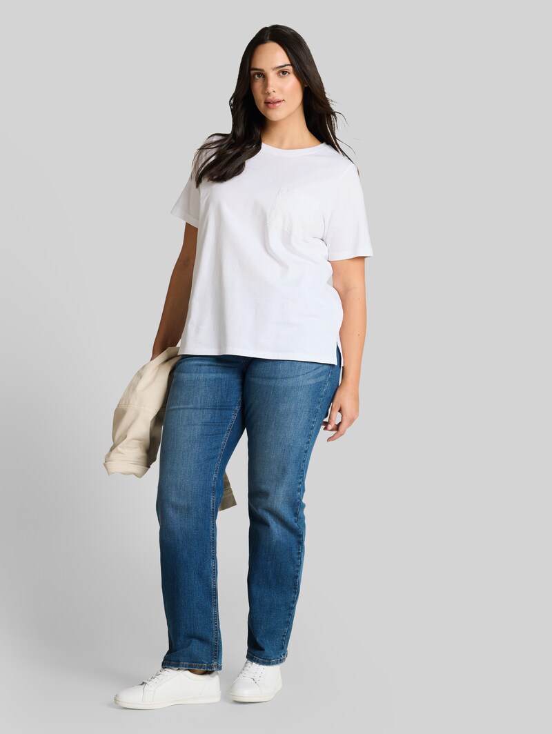 Tom Tailor Plus Size - Boxy Fit T-Shirt mit Brusttasche - White