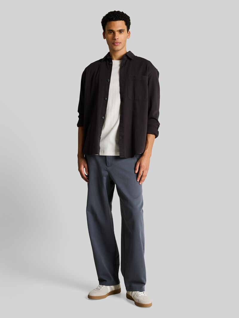 Tom Tailor T-Shirt mit Waffelstruktur - Wool White