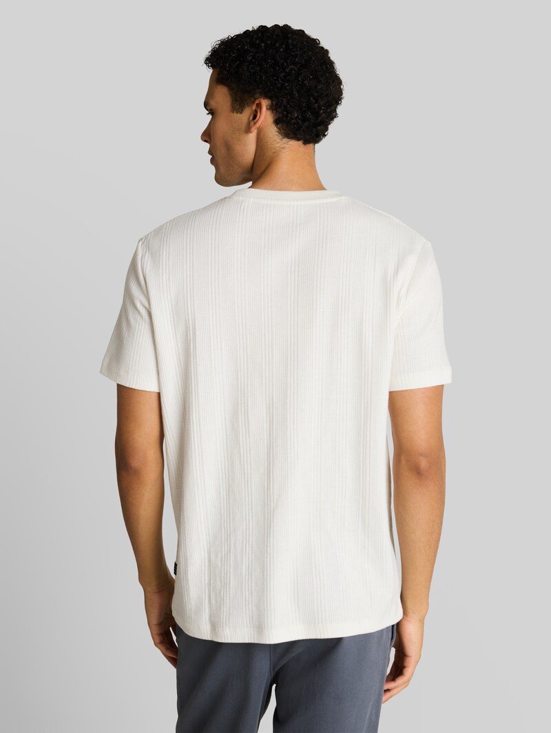 Tom Tailor T-Shirt mit Waffelstruktur - Wool White