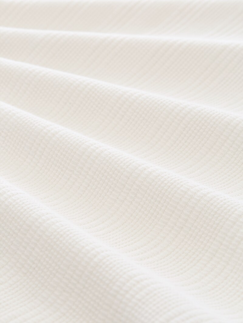 Tom Tailor T-Shirt mit Waffelstruktur - Wool White