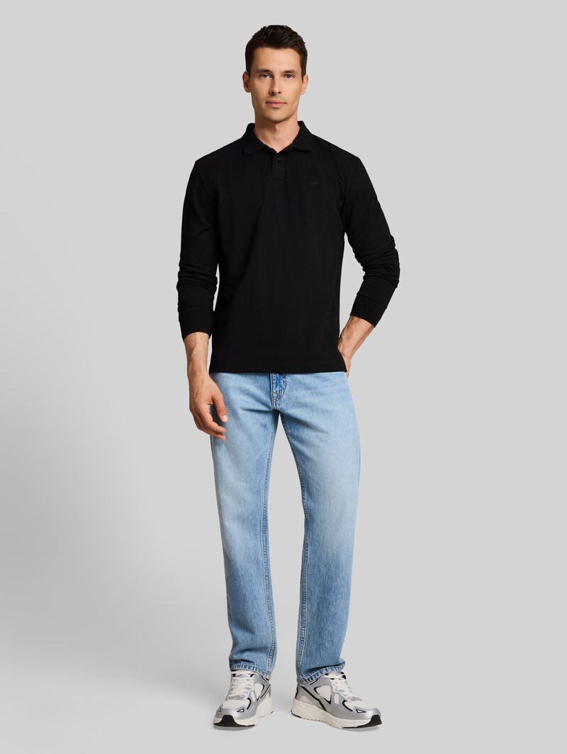 Tom Tailor Langarm Piqué Poloshirt - Black