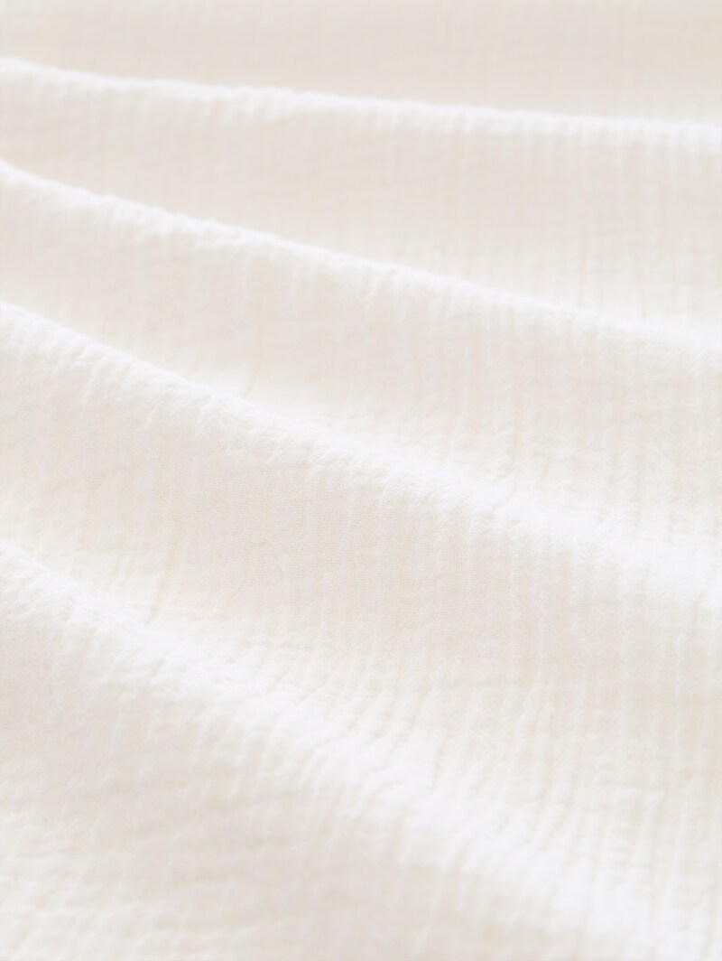 Tom Tailor Musselin Wide Leg Hose mit Gürtel - Whisper White