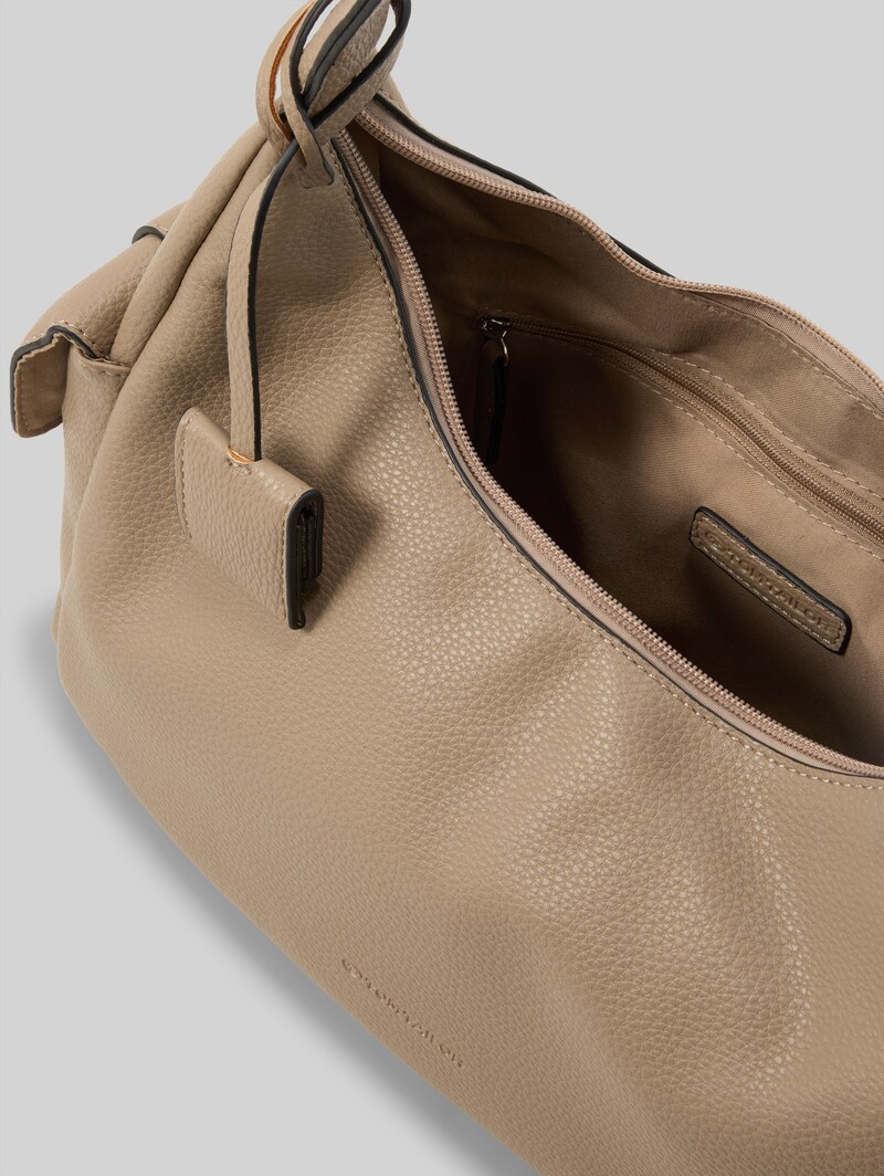 Tom Tailor TTCHARIS M Schultertasche mit Taschenanhänger - Taupe / Taupe