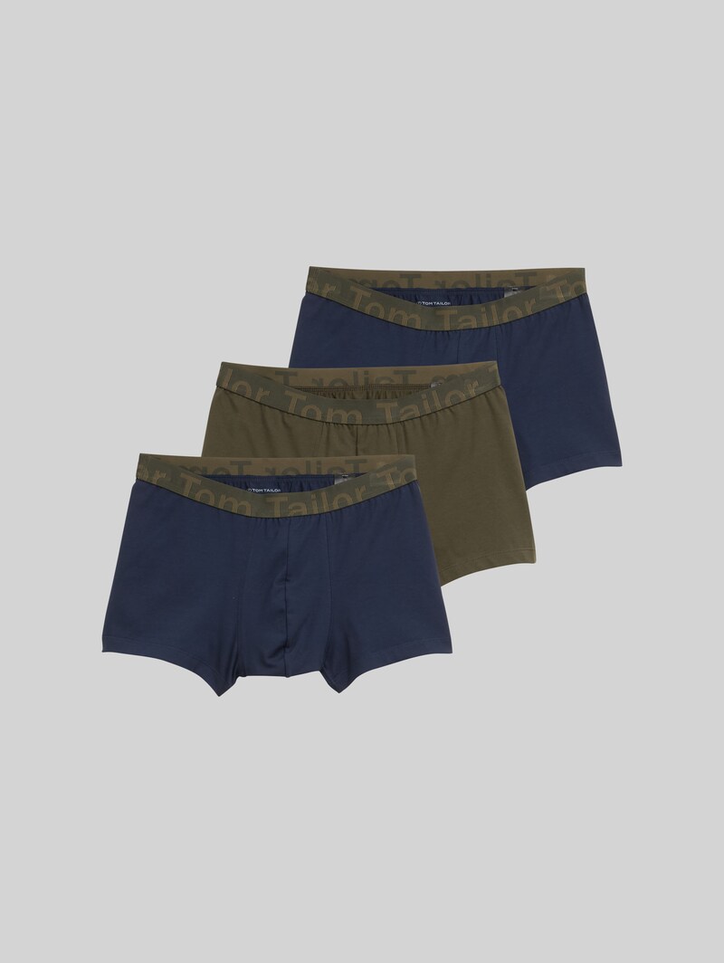 Tom Tailor Kurze Boxershorts im 3er-Pack - Green-medium-solid