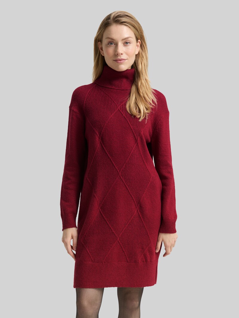 Tom Tailor Loose Fit Strickkleid - Rumba Red Melange Tom Tailor Loose Fit Strickkleid - Rumba Red Melange