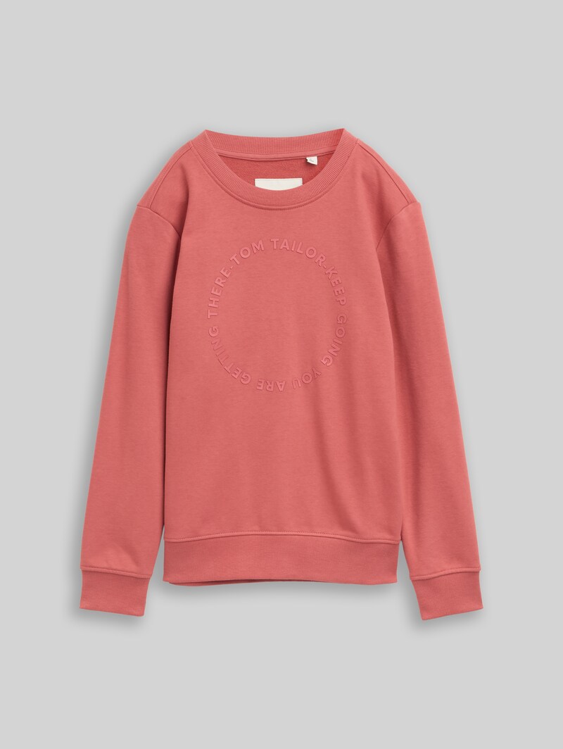Tom Tailor Basic Sweatshirt mit Print - Faded Red