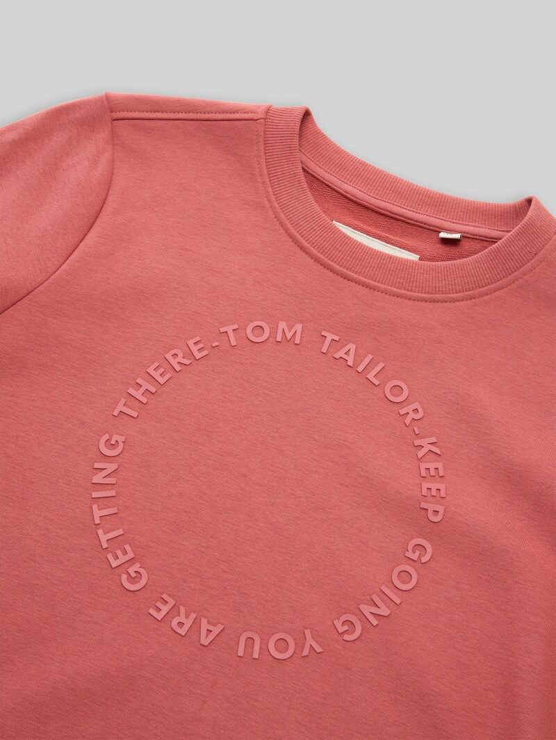 Tom Tailor Basic Sweatshirt mit Print - Faded Red