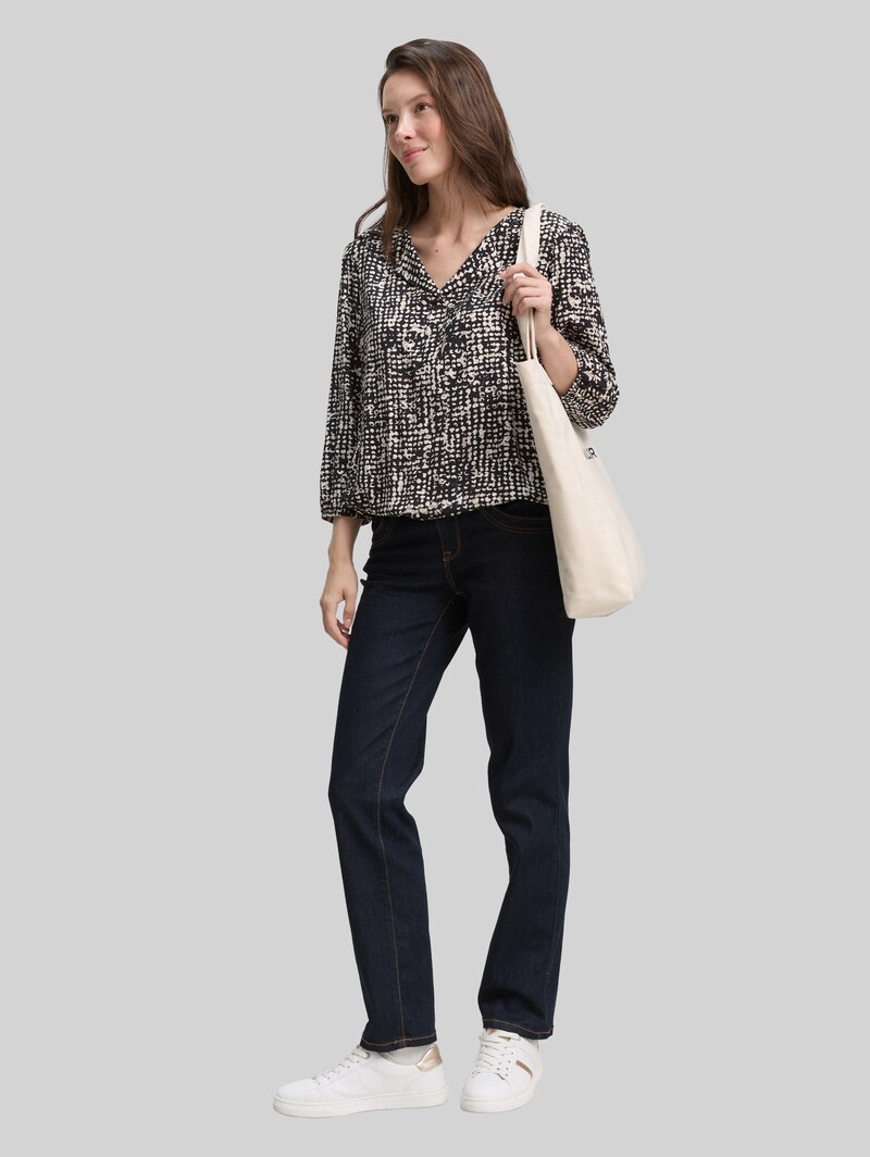Tom Tailor Bluse aus Viskose - Navy Abstract Dot Design