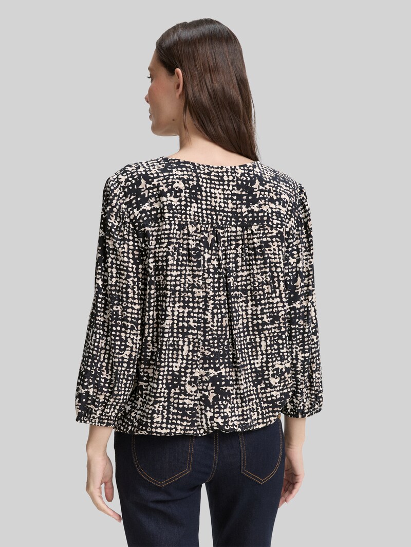 Tom Tailor Bluse aus Viskose - Navy Abstract Dot Design