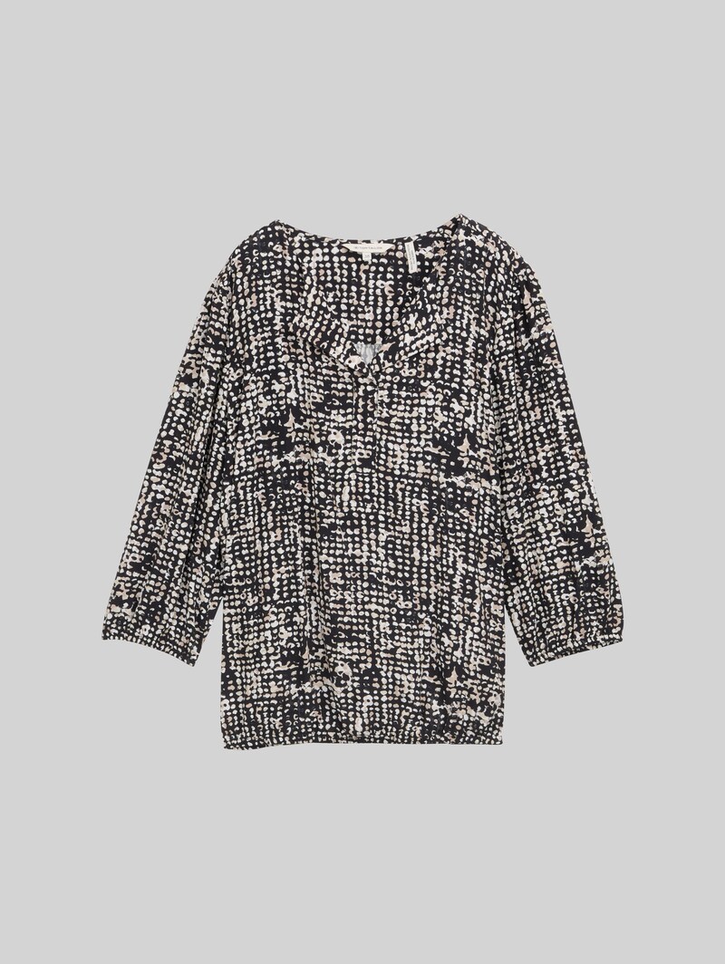 Tom Tailor Bluse aus Viskose - Navy Abstract Dot Design