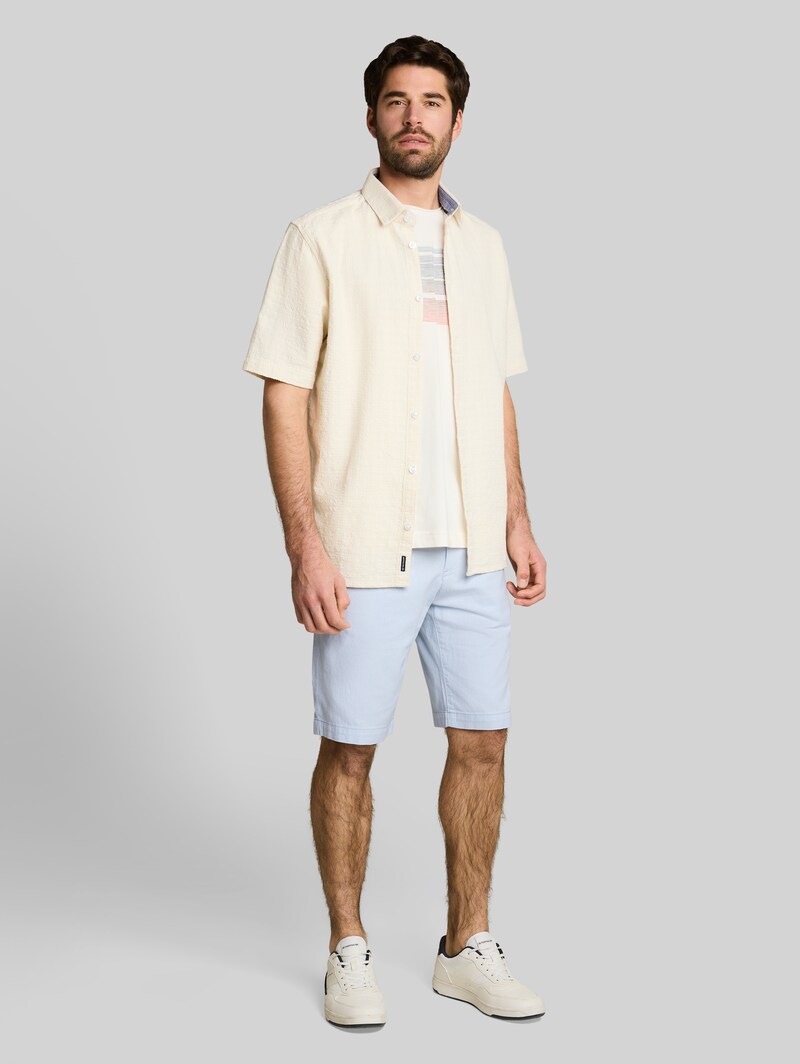 Tom Tailor Chino Shorts mit Stretch - Light Blue Structure