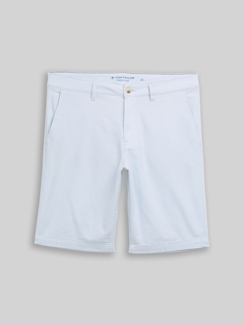 Tom Tailor Chino Shorts mit Stretch - Light Blue Structure