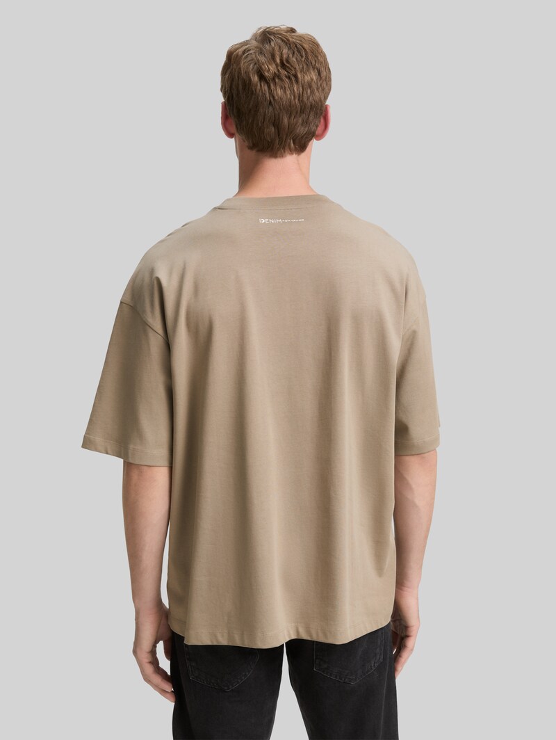 Tom Tailor Oversize T-Shirt aus Baumwolle - Roasted Nut Brown