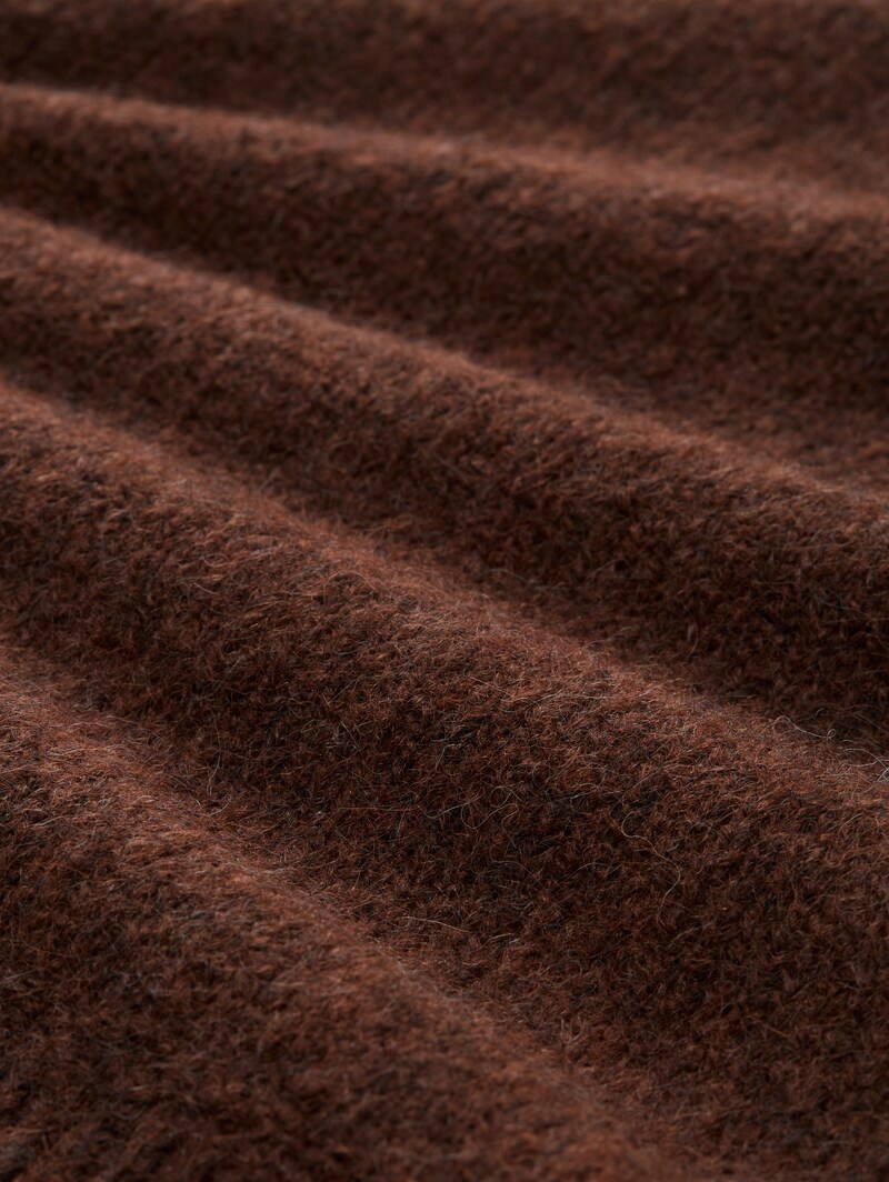 Tom Tailor Oversize Cardigan mit Wollanteil - Dark Pecan Brown Melange