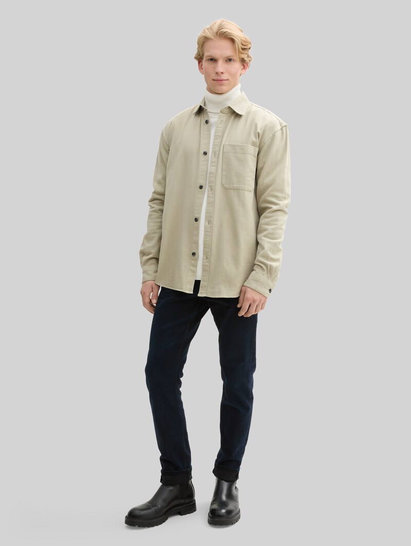 Tom Tailor Relaxed Fit Hemd mit Brusttasche - Beige Abbey Stone
