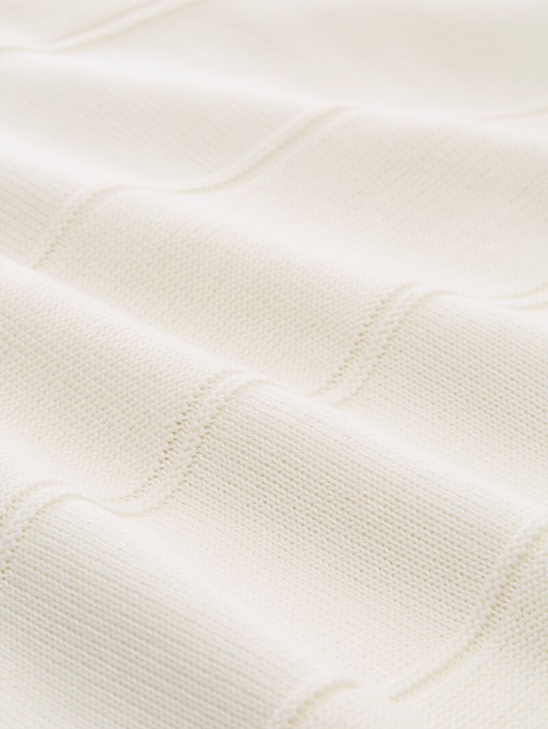 Tom Tailor Relaxed Fit Strickpullover aus Baumwolle - Off White