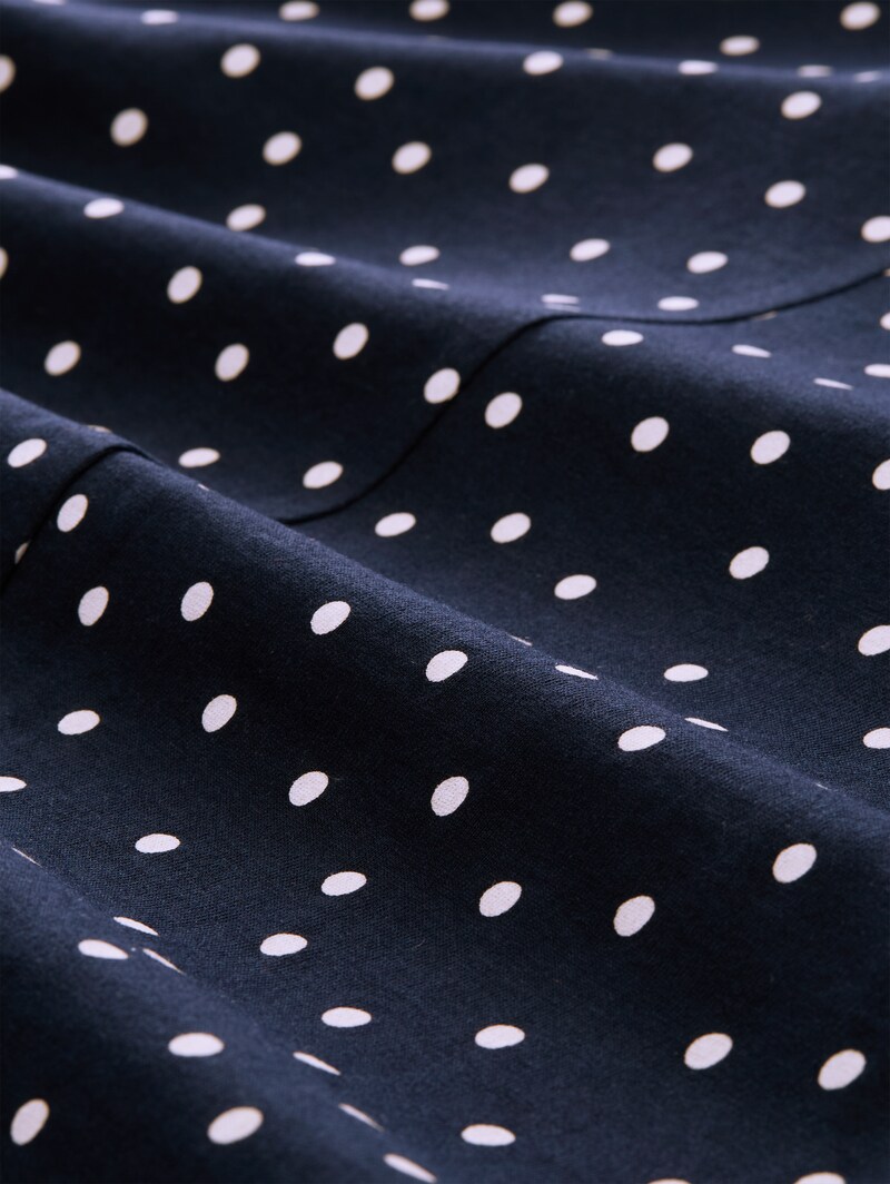 Tom Tailor T-Shirt mit Punktemuster - Navy White Small Dot Design