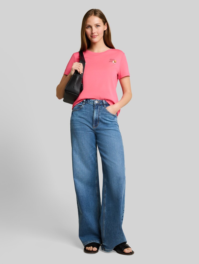 Tom Tailor T-Shirt mit Print - Soft Bright Pink