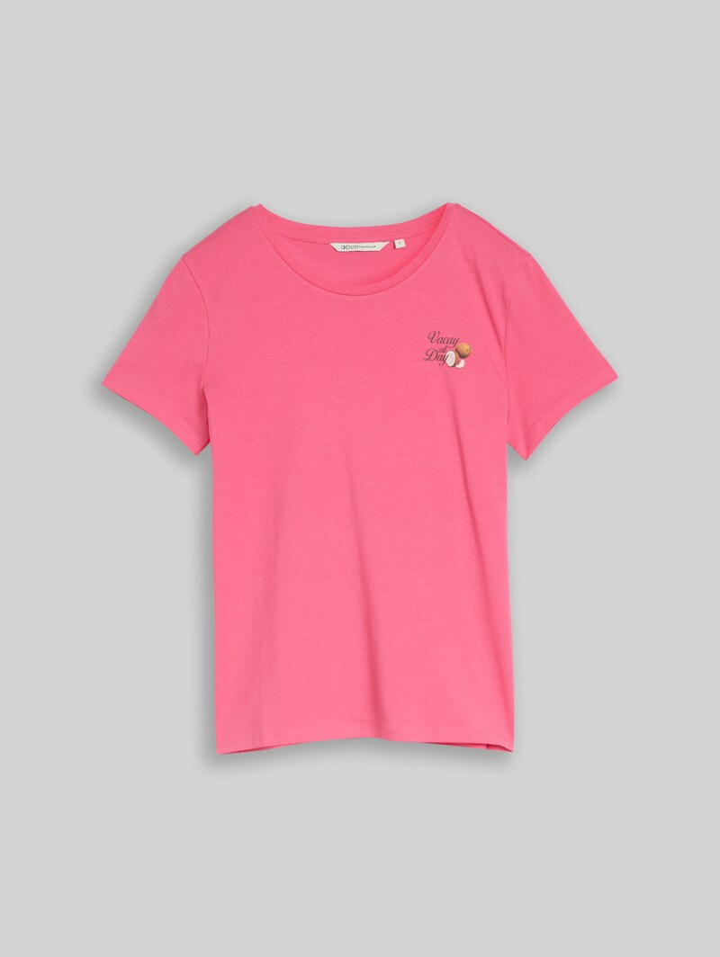 Tom Tailor T-Shirt mit Print - Soft Bright Pink