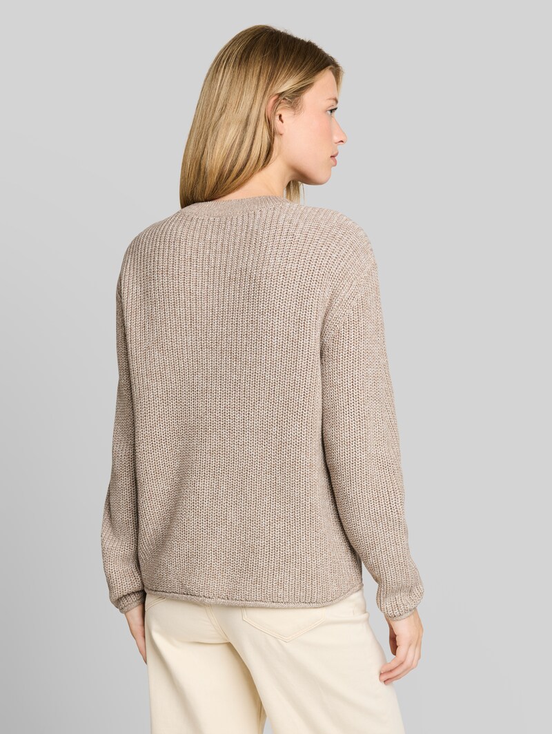 Tom Tailor Relaxed Fit Strickpullover - Beige White Mouline