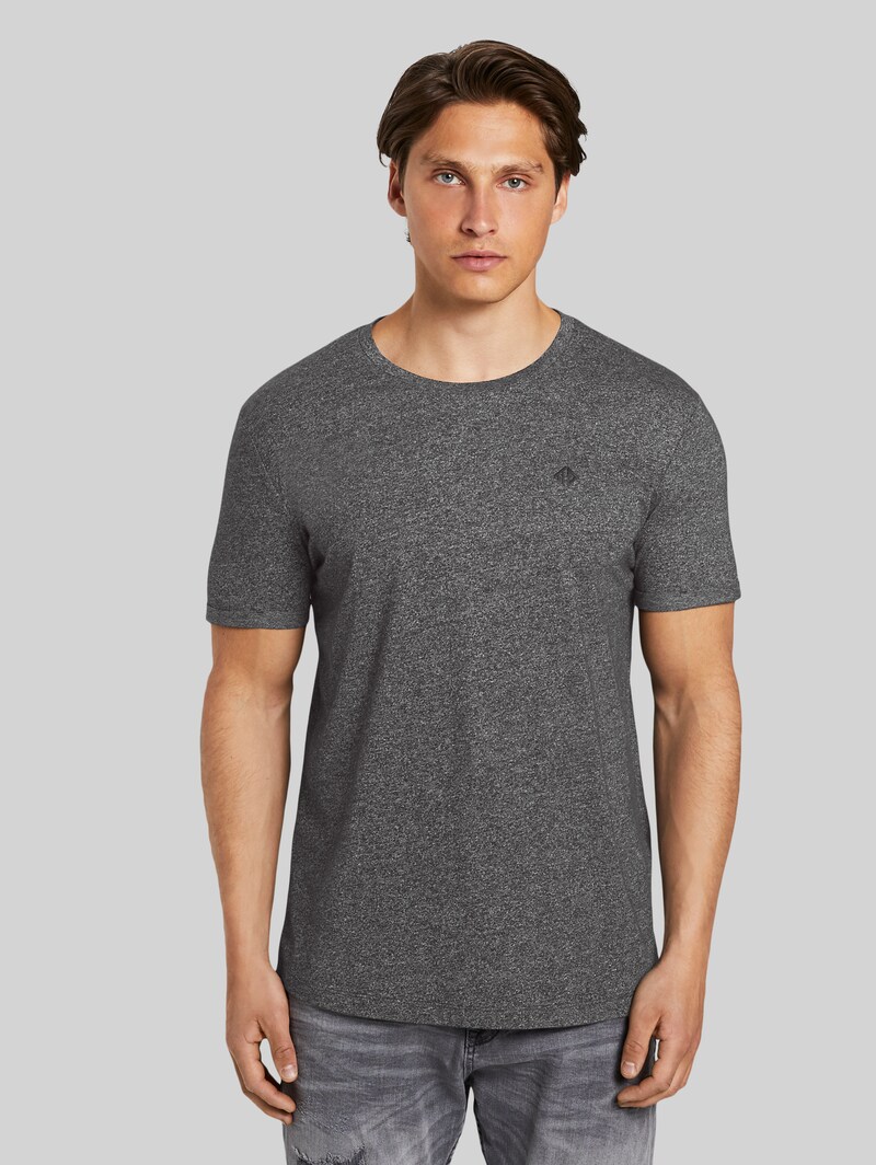 Tom Tailor Strukturiertes T-Shirt - Black Non-solid