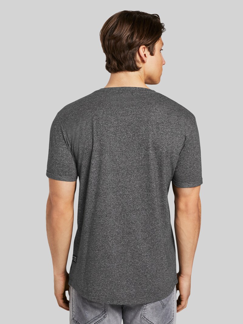 Tom Tailor Strukturiertes T-Shirt - Black Non-solid