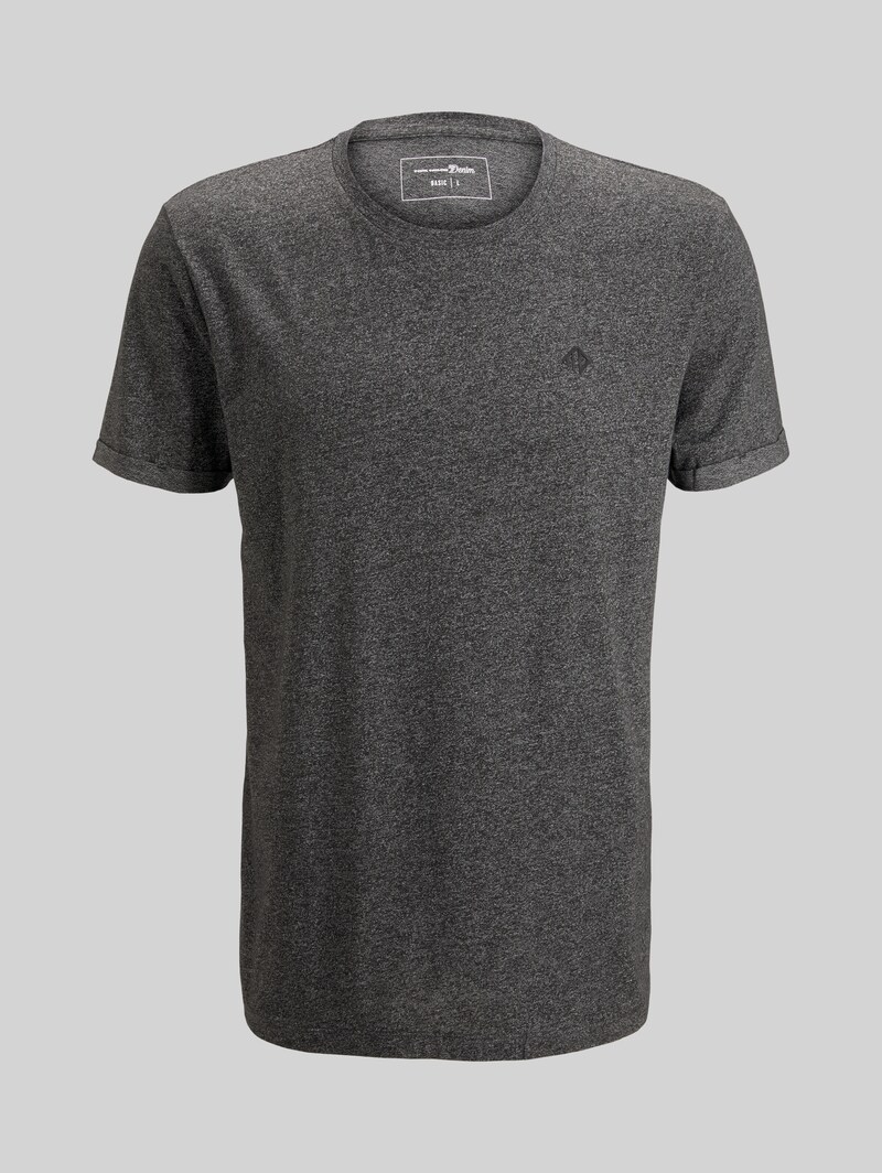 Tom Tailor Strukturiertes T-Shirt - Black Non-solid