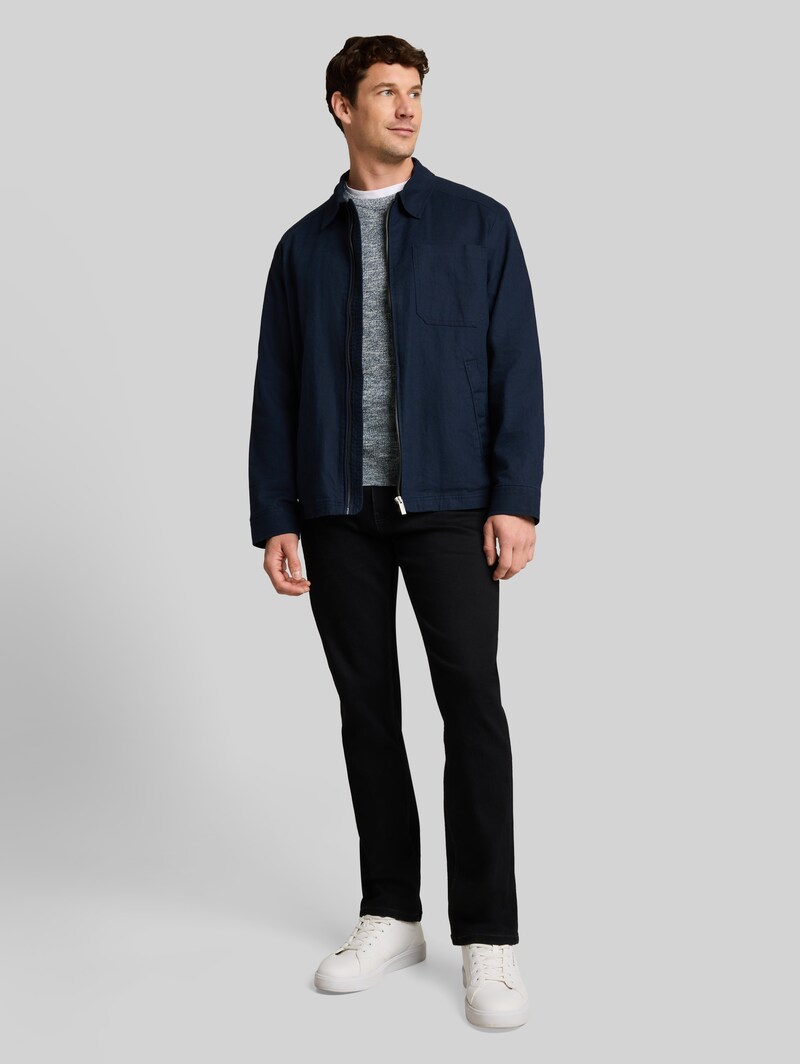 Tom Tailor Strickpullover in Melange-Optik - Navy Multicolor Mouline