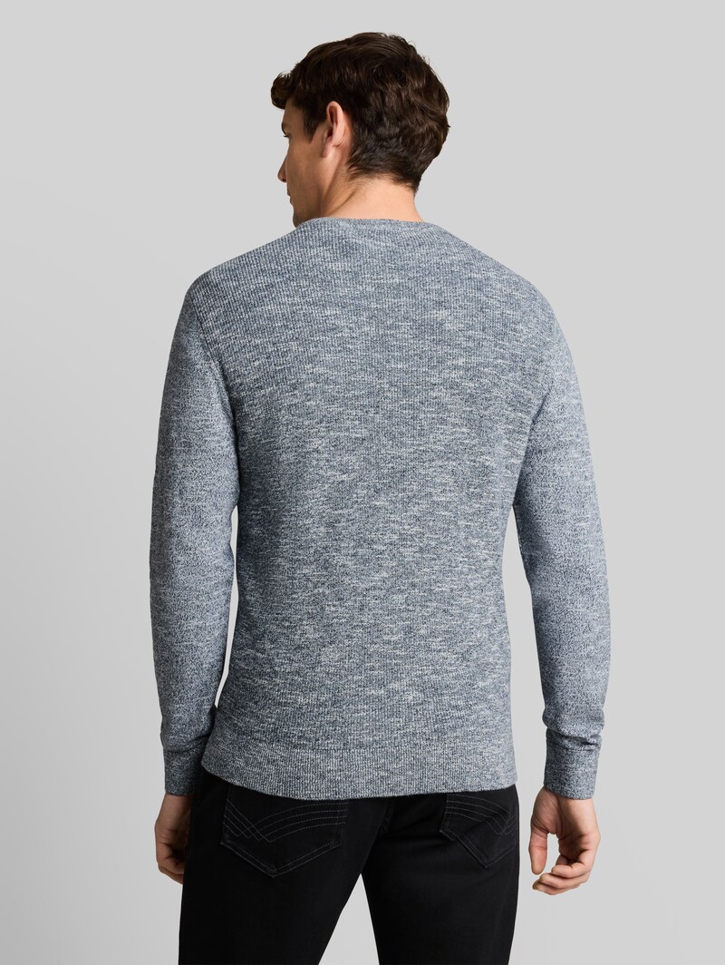 Tom Tailor Strickpullover in Melange-Optik - Navy Multicolor Mouline