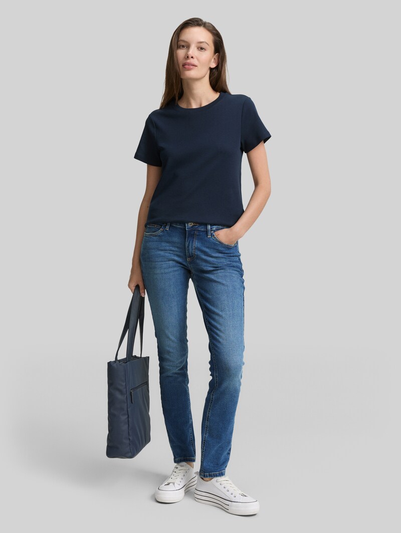 Tom Tailor TTLENE SLIM Jeans mit Stretch - Clean Mid Stone Blue Denim