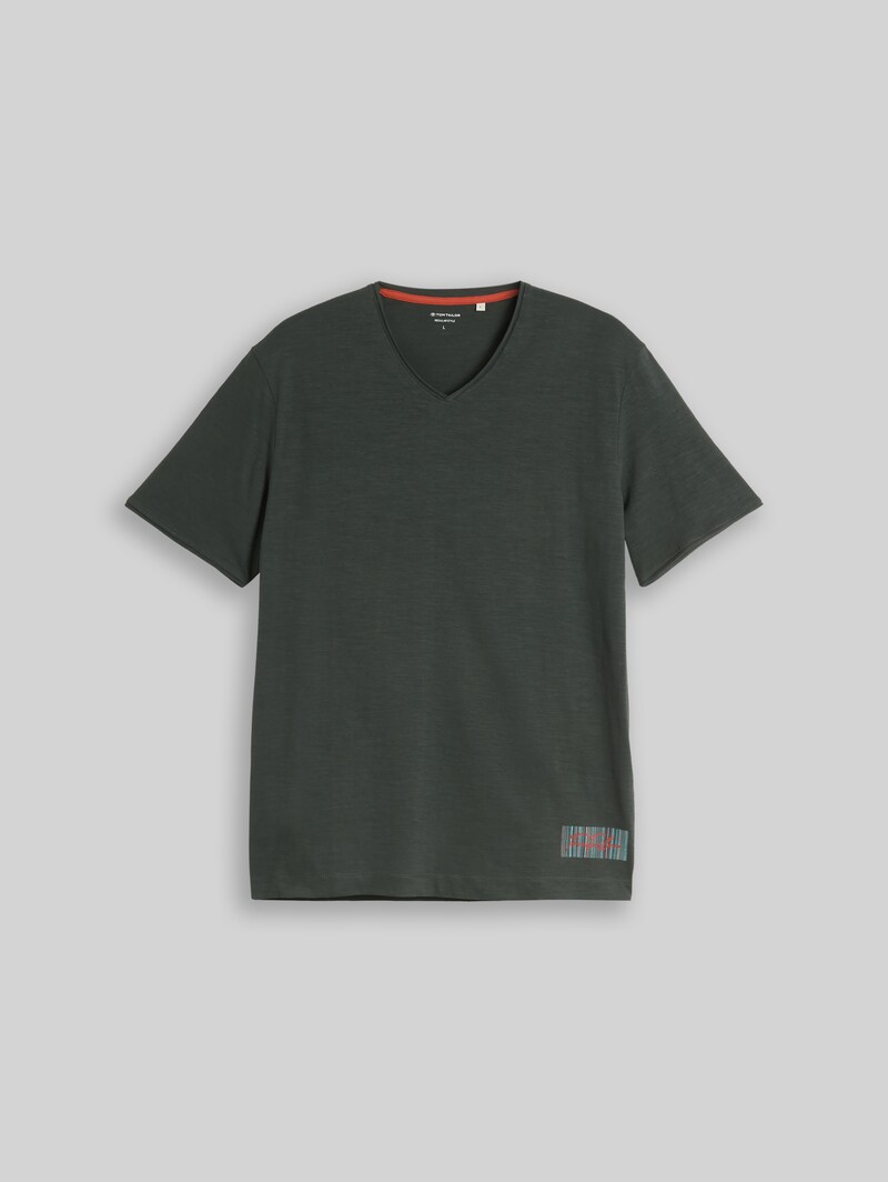 Tom Tailor T-Shirt mit V-Ausschnitt - Darkest Olive