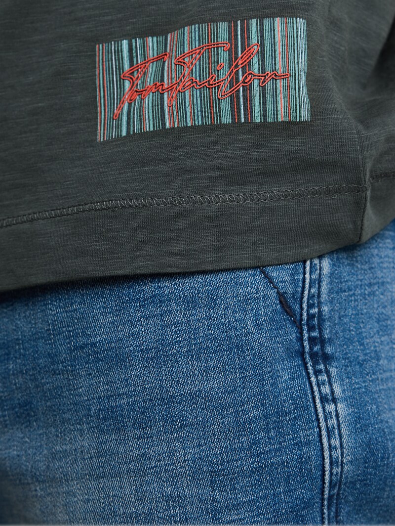 Tom Tailor T-Shirt mit V-Ausschnitt - Darkest Olive