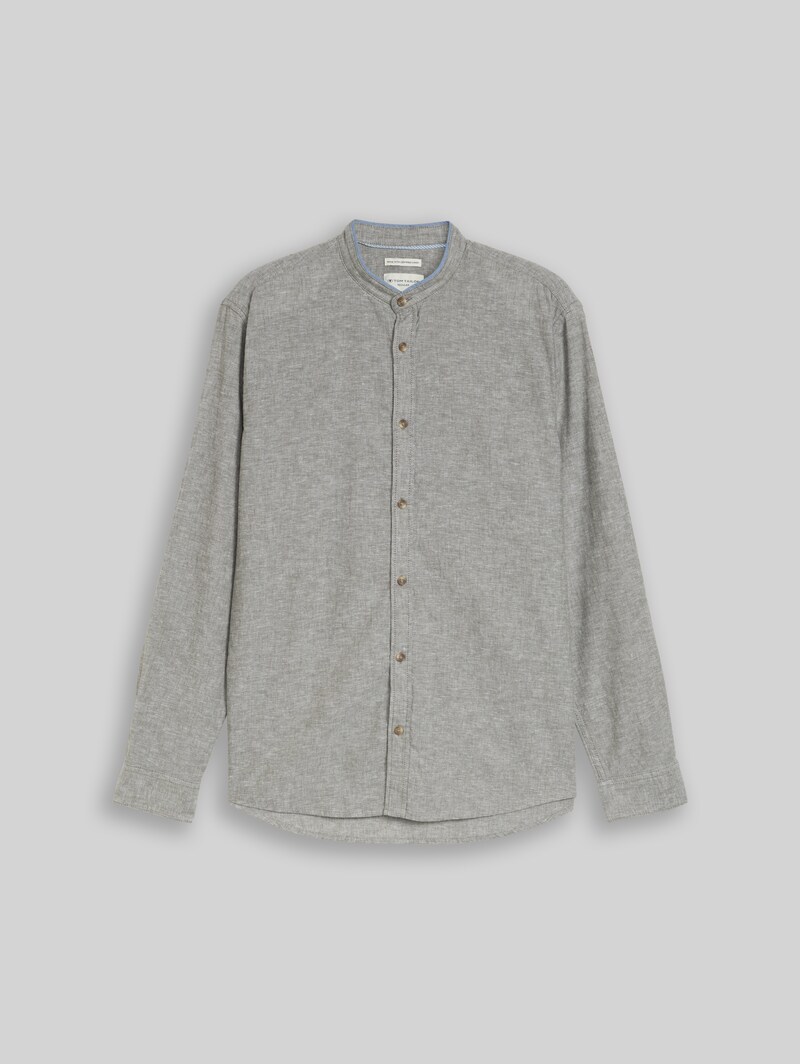 Tom Tailor Regular Fit Hemd mit Leinenanteil - Faded Leaf Green Chambray