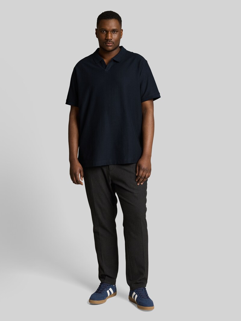 Tom Tailor Plus Size - Poloshirt mit Ottoman-Struktur - Sky Captain Blue