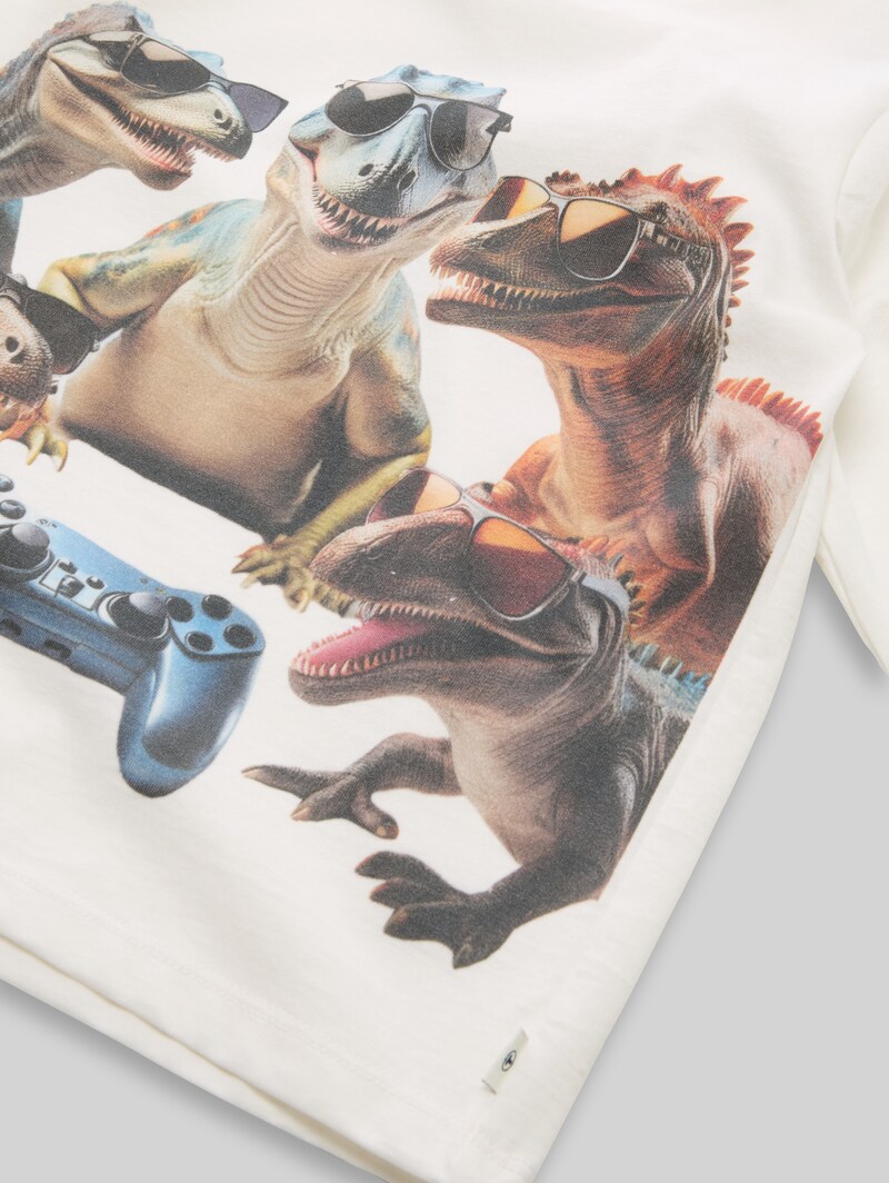Tom Tailor Langarmshirt mit Foto-Print - Wool White