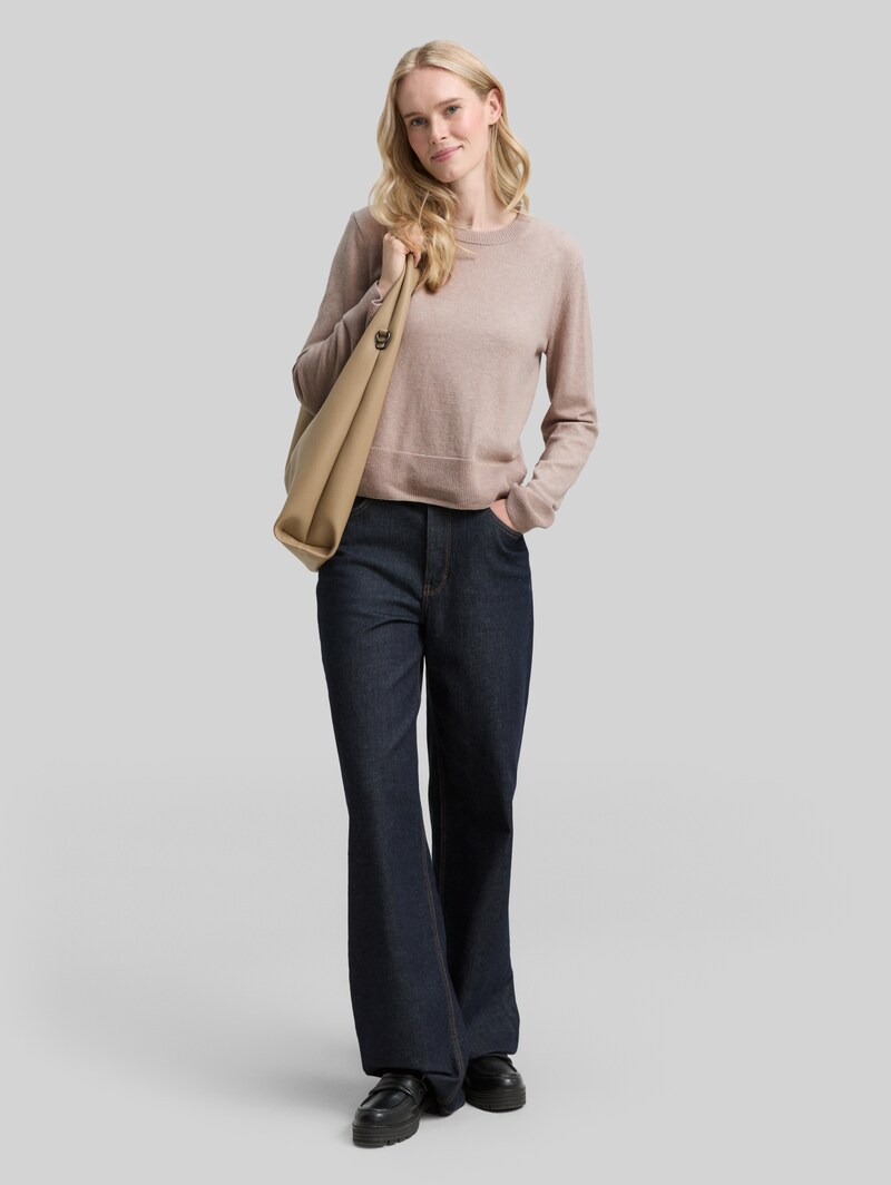 Tom Tailor Strickpullover mit Kaschmir-Anteil - Soft Taupe Melange