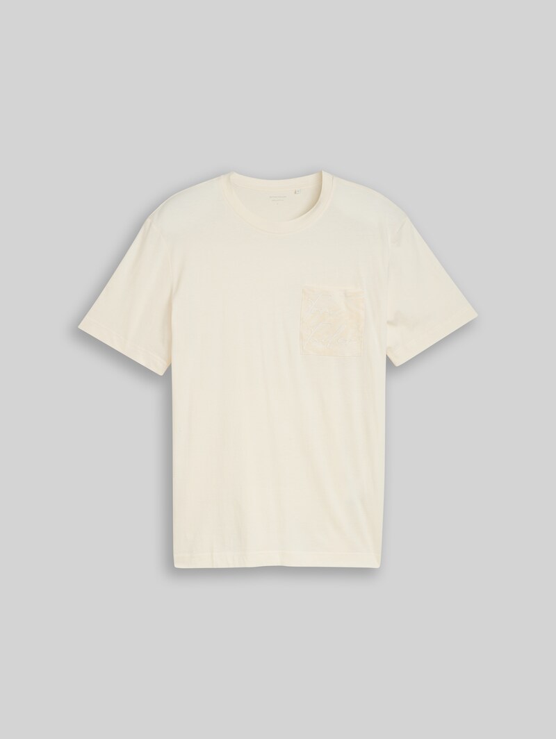 Tom Tailor T-Shirt mit Brusttasche - Gardenia White