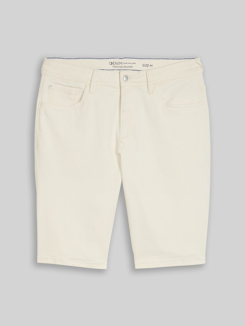 Tom Tailor TTWAYLEN RELAXED Jeans Shorts - Raw Offwhite Denim
