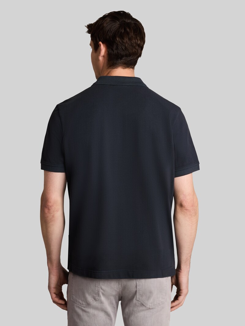 Tom Tailor Piqué Poloshirt mit Logo-Print - Sky Captain Blue