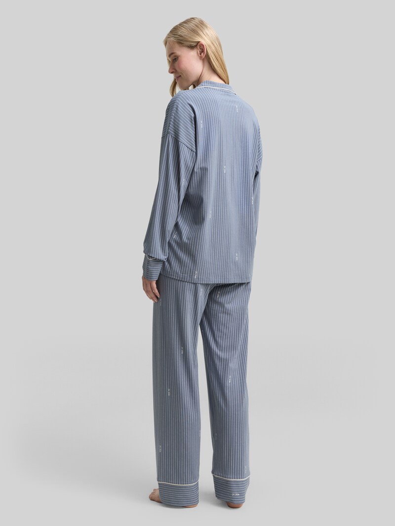 Tom Tailor Pyjama-Set mit Streifenmuster - Blue-medium-vertical Stripe