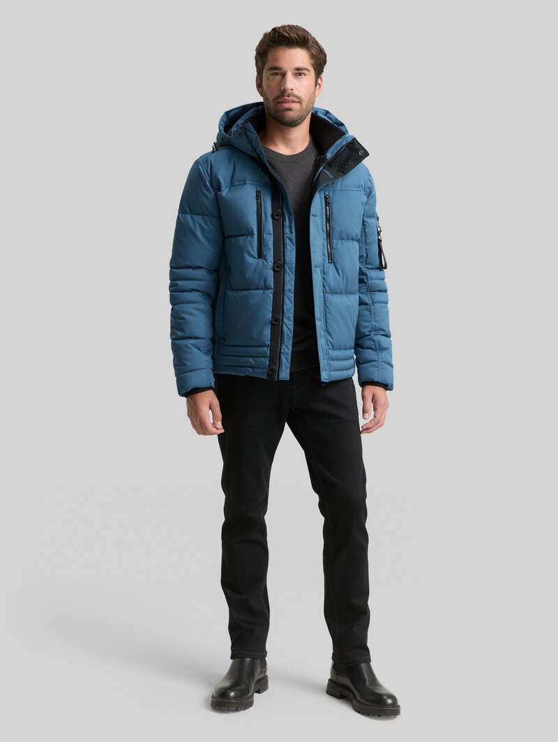 Tom Tailor Puffer-Jacke mit abnehmbarer Kapuze - Real Teal Blue