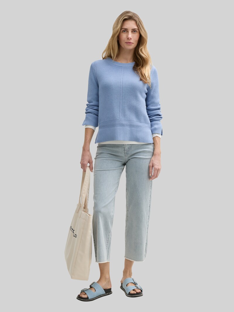 Tom Tailor Strickpullover mit Schlitz-Details - Flawless Blue