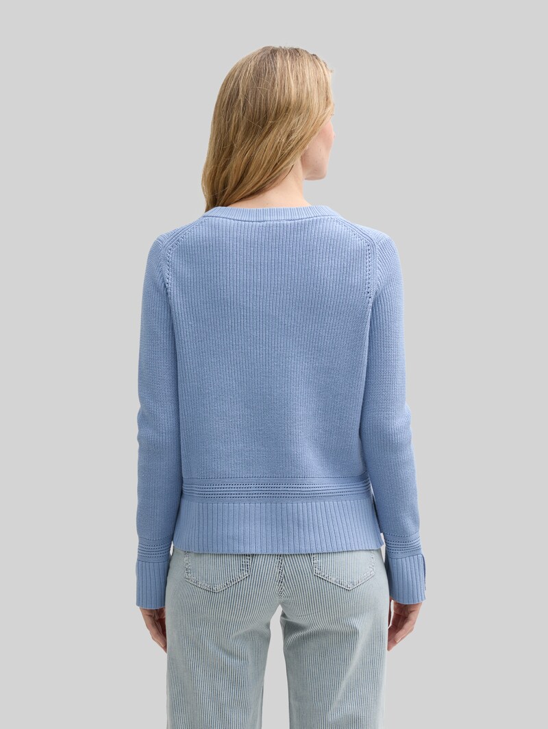 Tom Tailor Strickpullover mit Schlitz-Details - Flawless Blue