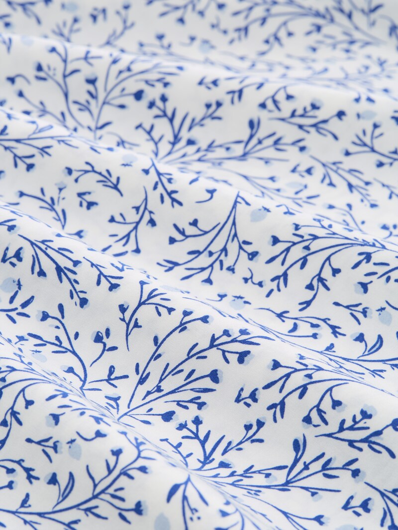 Tom Tailor Bluse mit Muster - White Small Leaves Design